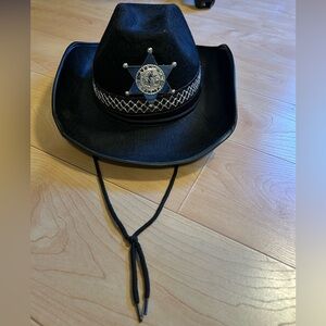Black Deputy Sheriff Halloween Hat with Silver Badge
